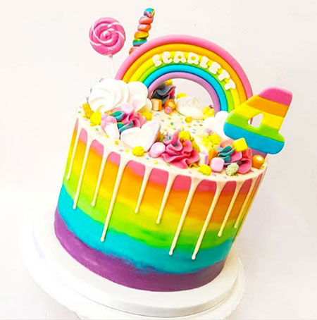 کیک با تم رنگین کمان,انواع مدل کیک با تم رنگین کمان,تصاویر کیک با تم رنگین کمان