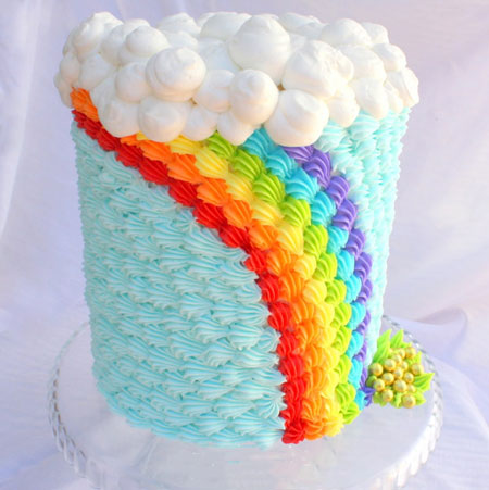 کیک با تم رنگین کمان,انواع مدل کیک با تم رنگین کمان,کیک های رنگین کمان