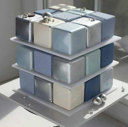 کیک به شکل مکعب هوش,مدل کیک مکعب روبیک