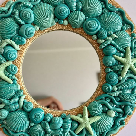 تزیین آینه با صدف,ایده تزیین آینه با صدف