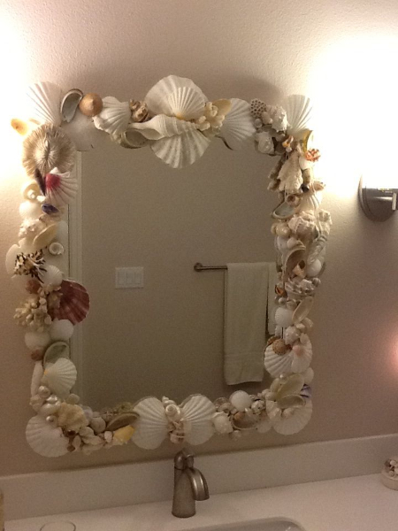 تزیین آینه با صدف,ایده تزیین آینه با صدف