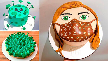 مدل کیک های روز پزشک, کیک به شکل کرونا