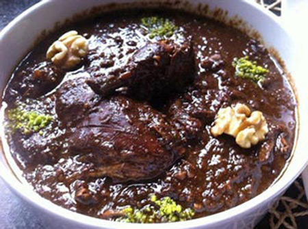 عکس تزیین خورشت فسنجان تزئین خورشت,تزیین خورشت فسنجان,خورشت فسنجان