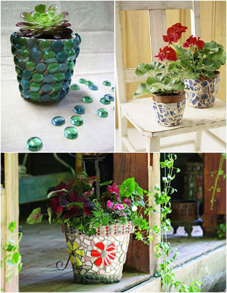 مراحل ساخت گلدان با سنگ,تزیین گلدان های ساده