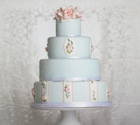 مدل کیک عروسی, کیک عروسی به رنگ آبی