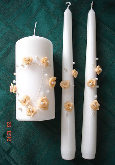تزیینات شمع عروس, تزیین سینی و شمع عروسی