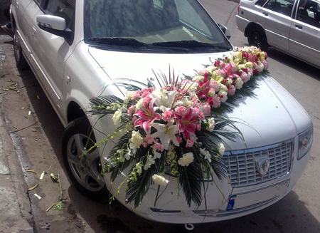 تزیین ماشین عروس, تزیین ماشین عروس با گل
