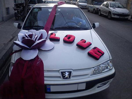 تزیین ماشین عروس با گل,مدل ماشین عروس