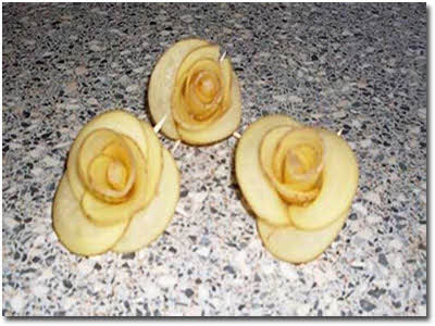 آموزش طرز پخت چیپس سیب زمینی به شکل گل رز