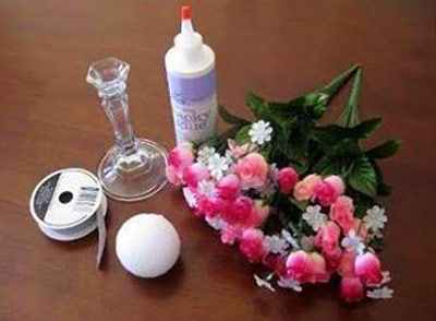 درست کردن گلدان با پایه شمعدان,آموزش تصویری ساخت گلدان