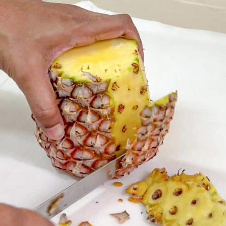 پوست گرفتن آناناس,روش پوست گرفتن آناناس,انواع شیوه پوست گرفتن آناناس