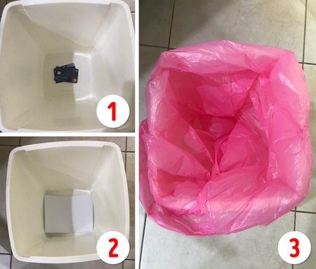 مخفی کردن وسایل باارزش داخل سطل زباله,پنهان کردن وسایل با ارزش در سطل زباله