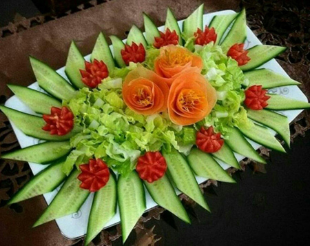 تزیینات مجلسی سالاد فصل,تزیینات زیبای سالاد فصل