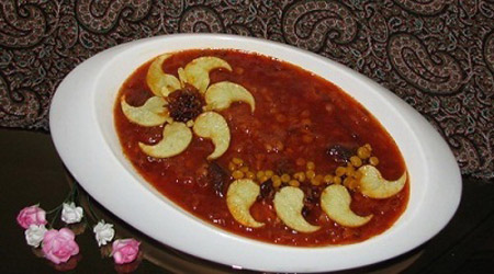 تزیین خورش قیمه نحوه تزیین خورشت قیمه,تزیین خورشت,آموزش تزئین خورشت قیمه