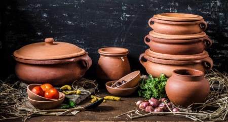 فواید ظروف سفالی قابلمه سفالی لعابدار