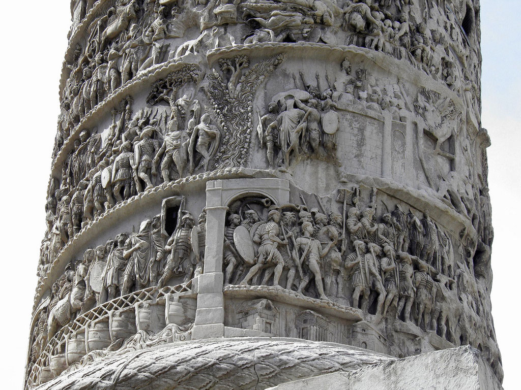 ستون مارکوس اورلیوس,تاریخچه ستون مارکوس اورلیوس,ستون مارکوس اورلیوس از مکانهای تاریخی روم