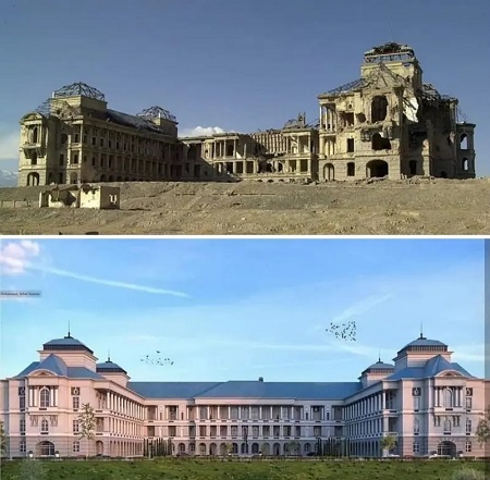 قصر دارالامان, قصر دارالامان قبل از جنگ, قبل و بعد از بازسازی قصر دارالامان