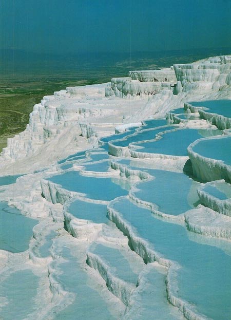 روستای Pamukkale در ترکیه,حوضچه آب گرم در ترکیه,چشمه های آب گرم در ترکیه