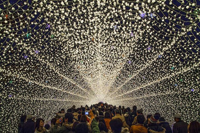 تونل روشنایی,عكس هايي از تونل روشنايي در ژاپن,باغ ناباناساتو