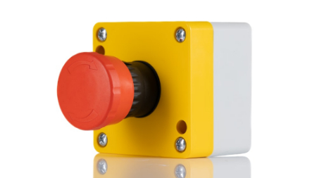 دکمه توقف اضطراری نیاز به ریست دستی دارد دکمه توقف اضطراری, دکمه فشاری قرمز صنعتی