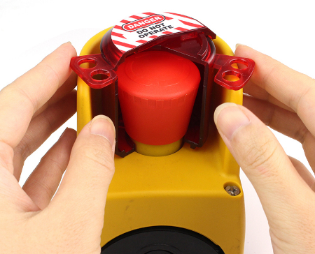 دکمه توقف اضطراری انواع چرخشی، کششی و کلیددار دارد دکمه توقف اضطراری, دکمه فشاری قرمز صنعتی