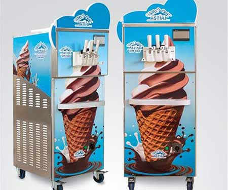 دستگاه بستنیساز قیفی بستنی نرم و خامهای را بهصورت لحظهای تولید میکند دستگاه بستنی ساز قیفی, دستگاه بستنی قیفی سه قیف