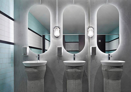 تزیین و چیدمان آینه بک لایت در سرویس بهداشتی تزیین آینه نور پس زمینه 8 دلیل برای استفاده از آینه بک لایت در سرویس بهداشتی