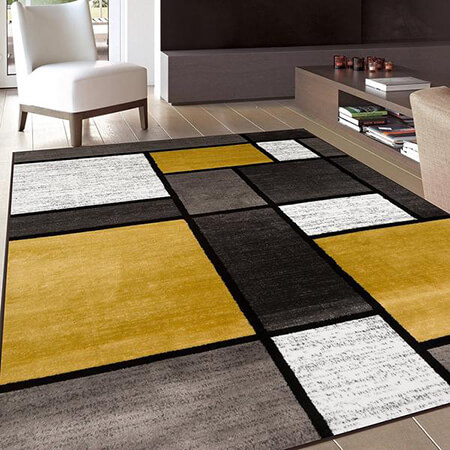 شیک ترین فرش های رنگ سال, فرش به رنگ زرد و خاکستری