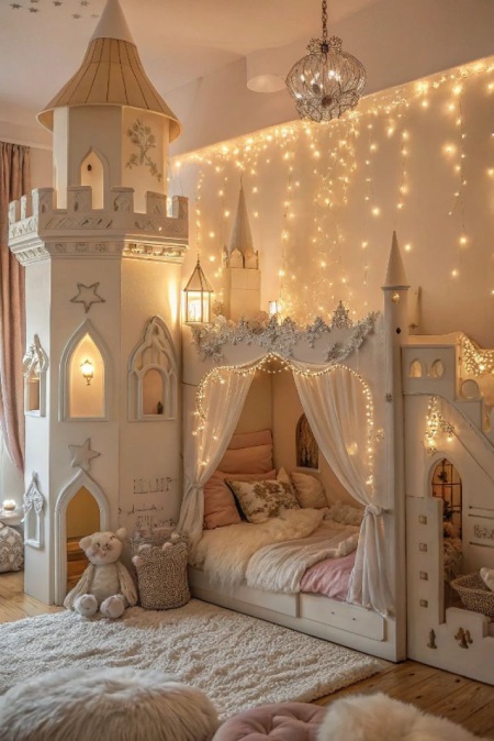 شیک تربن چیدمان اتاق کودک با تم فانتزی