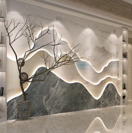 دیوارپوش های سنگی سه بعدی اهمیت انتخاب دیوارپوش خلاقانه در سالن پذیرایی