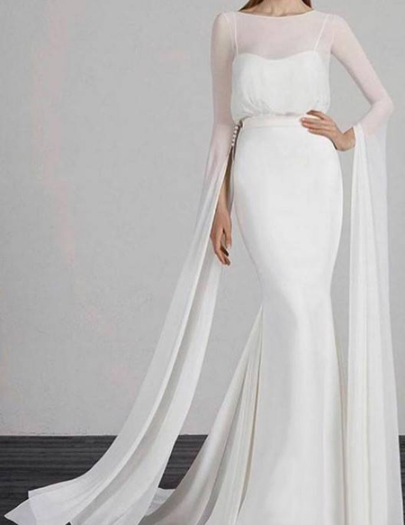 لباس فرمالیته سفید, لباس عروس آستین دار
