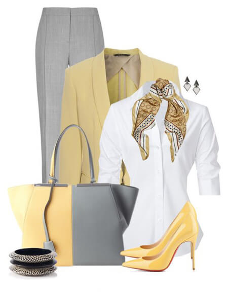 ست های شیک خاکستری و زرد, تصاویر ست های خاکستری و زرد, شیک ترین لباس های زرد و خاکستری