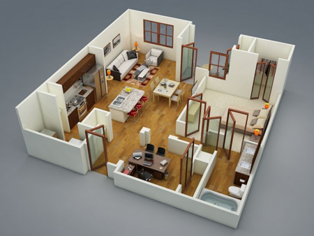 شیک ترین طراحی های آپارتمان های یک خوابه,طراحی آپارتمان