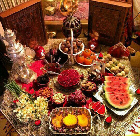 مدل تزیین سفره شب چله,تزیین سفره شب یلدا