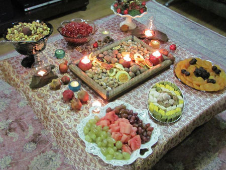 تزیینات شب یلدا,میز شب یلدا