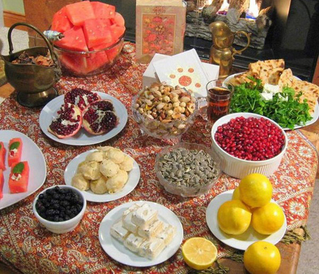 تزیین میز شب یلدا, سفره شب چله