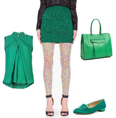 مدل لباس رنگ سال ,لباس های سبز مجله Elle