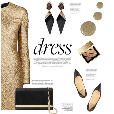 ست لباس طلایی با کفش,بهترین رنگ کفش با لباس طلایی