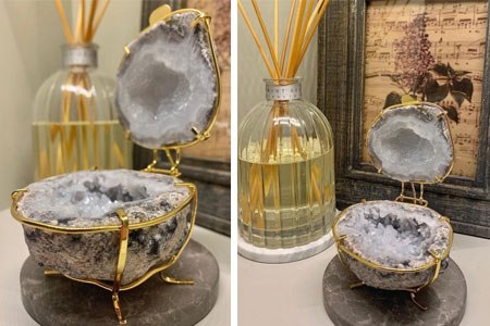 صندوق جواهرات لوکس با سنگ ژئود صندوق جواهرات لوکس با سنگ ژئود