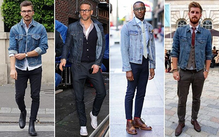 نحوه ی پوشیدن کت جین مردانه, طرز پوشیدن کت جین مردانه, روش های پوشیدن کت جین مردانه