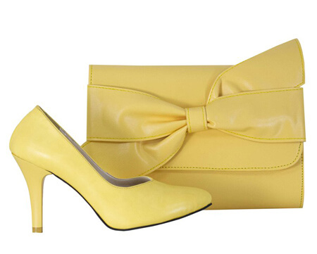 ایده هایی برای ست کیف و کفش زرد,ست کیف و کفش مجلسی زرد,ست های زیبای کیف و کفش زرد