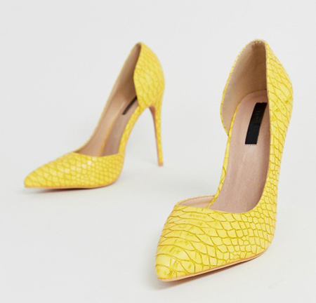 طراحی کفش های زرد, کفش های زرد پاشنه بلند