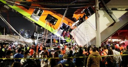 ریزش پل هنگام عبور قطار در مکزیک،اخبار حوادث،خبرهای حوادث