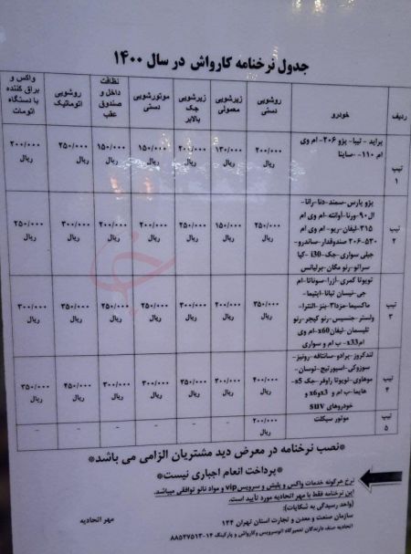 نرخنامه کارواشهای کشور،اخبار اقتصادی،خبرهای اقتصادی نرخنامه کارواشهای کشور،اخبار اقتصادی،خبرهای اقتصادی