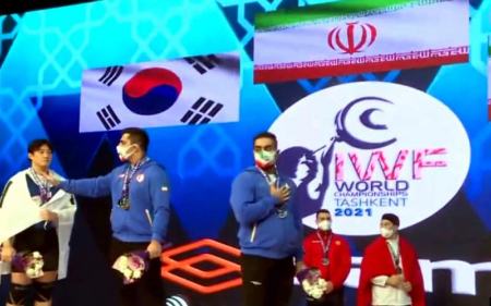 پخش سرود شاهنشاهی ایران در مسابقات وزنه برداری،اخبار ورزشی،خبرهای ورزشی