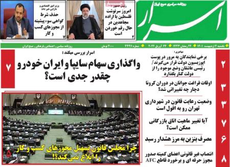 عناوین روزنامه ها, روزنامه های امروز عناوین روزنامه ها, روزنامه های امروز