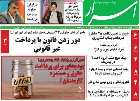 عناوین روزنامه ها, روزنامه های امروز عناوین روزنامه ها, روزنامه های امروز
