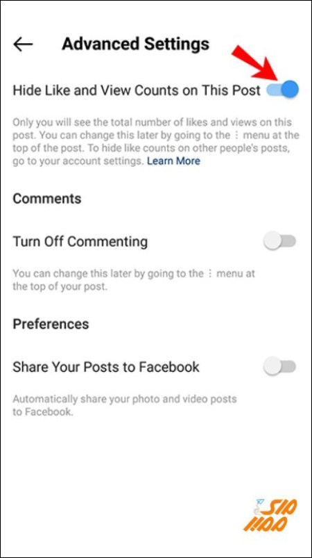 مخفی کردن لایک‌ها بعد از اشتراک‌ گذاری پست در اندروید-2