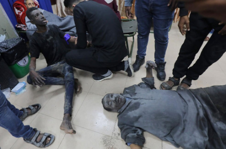 عکسهای جالب,عکسهای جذاب,مجروحان بمباران اسراییل در بیمارستان الاقصی در غزه