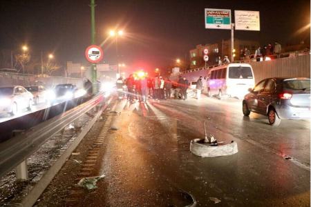 سقوط مینی‌بوس به دره در بزرگراه خرازی تهران،اخبار حوادث،خبرهای حوادث